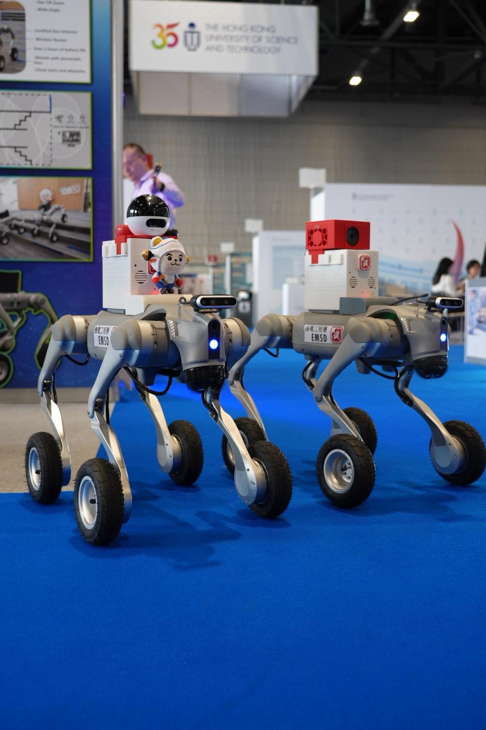 The Electrical and Mechanical Services Department won 11 awards at the 51st International Exhibition of Inventions of Geneva. Photo shows the Quadruped Confined Space Inspectors, which won a gold medal.
