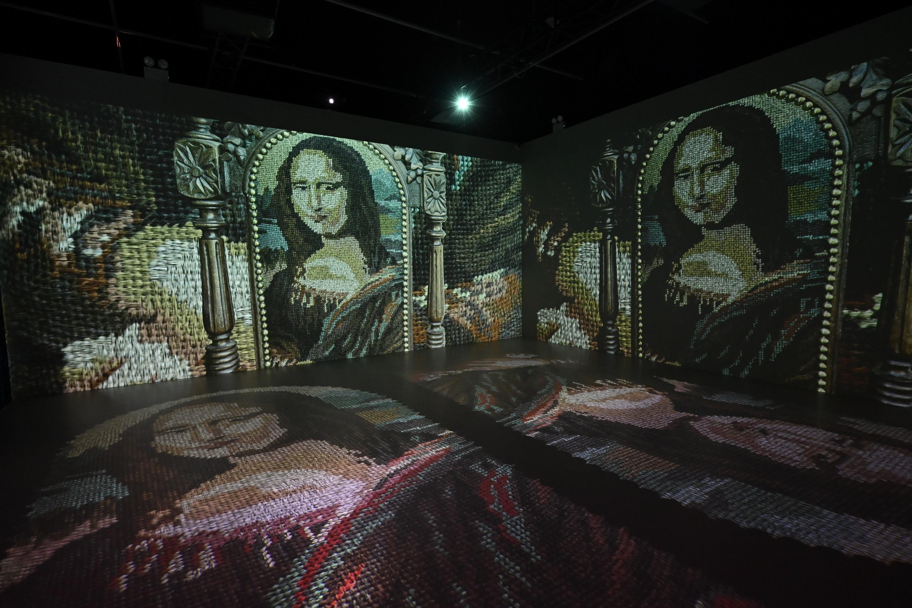 The Hong Kong Heritage Museum is staging "The Hong Kong Jockey Club Series: Meet Mona Lisa & Portraying the Renaissance" exhibition starting from tomorrow (May 1). Photo shows the immersive multimedia display of the "Meet Mona Lisa" section.