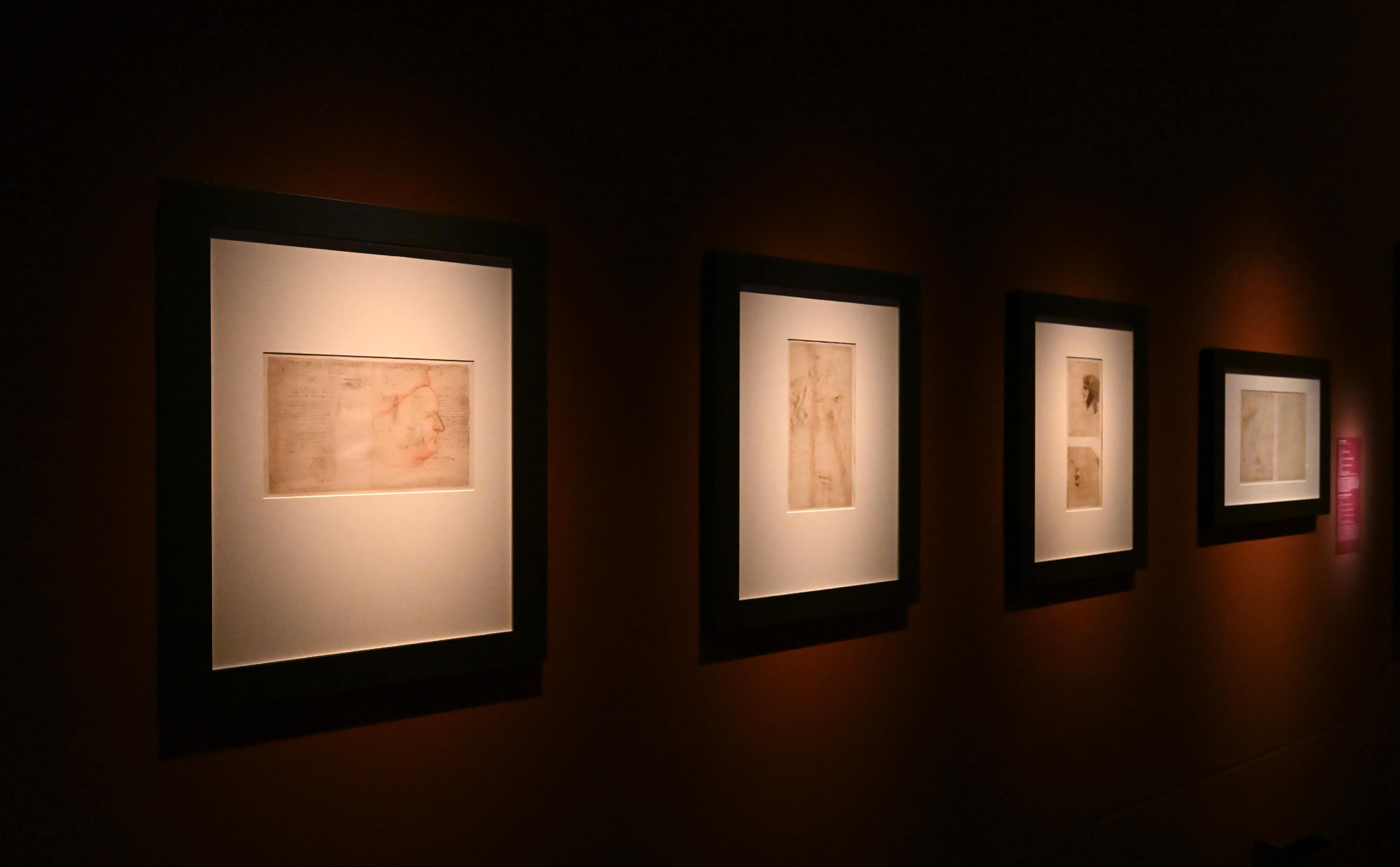 The Hong Kong Heritage Museum is staging "The Hong Kong Jockey Club Series: Meet Mona Lisa & Portraying the Renaissance" exhibition starting from tomorrow (May 1). Photo shows four Leonardo da Vinci manuscripts of the human body and faces, which is on display in Hong Kong for the first time.