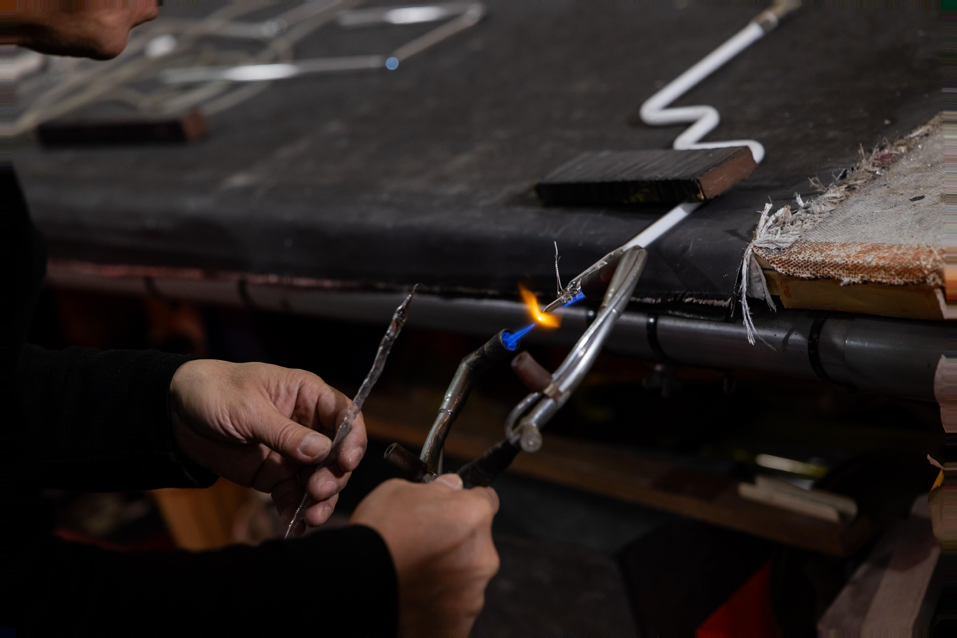 The Intangible Cultural Heritage Office of the Leisure and Cultural Services Department will organise the Hong Kong ICH Month 2026 in June. Registration for the public tours under the highlight programme, "The Hong Kong Jockey Club Series: ICH Highlight Tours", in eight handpicked districts featuring nine routes, will open on May 15 and 16. Photo shows the Neon Tube Making and Styling Technique, one of the ICH items in the route in Kwai Tsing District. Participants can learn about its making steps through ICH practitioners.