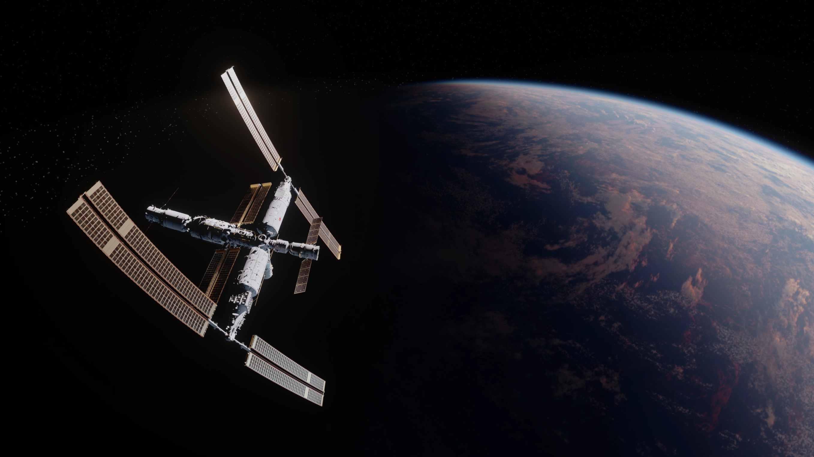 The Hong Kong Space Museum will launch a new sky show, "Shenzhou 13 - Space Travel", at its Space Theatre from tomorrow (May 15). Photo shows the Tiangong Space Station, which consists of the Tianhe Core Module, Wentian Lab Module and Mengtian Lab Module. It serves as China's comprehensive base for space science experiments and a safe, habitable "space home". 