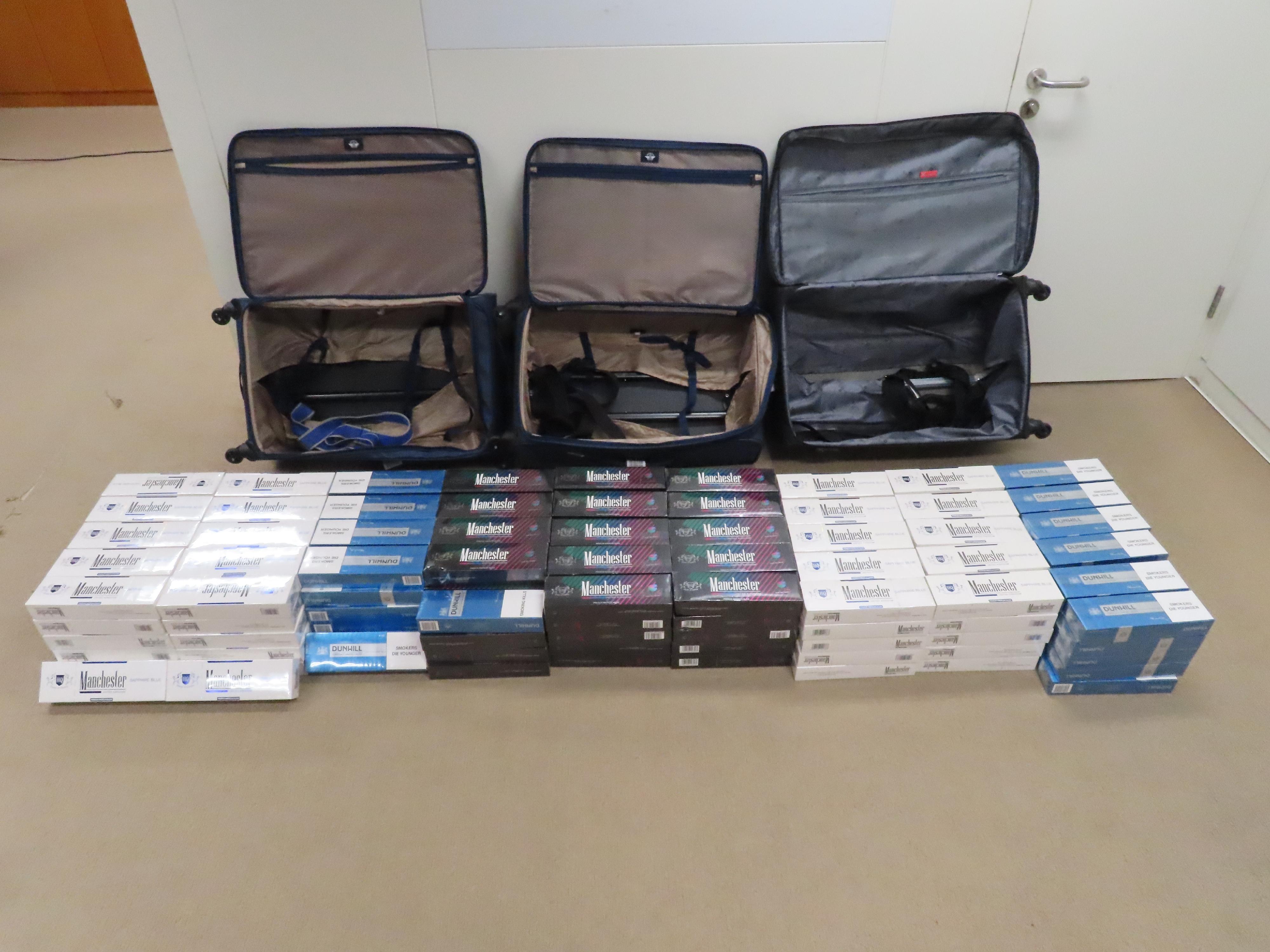 Hong Kong Customs has been mounting an enforcement operation codenamed "Clear Sky" since April 17, and detected illicit cigarette smuggling cases involving air passengers. Customs also raided a related illicit cigarette storage centre. Photo shows some of the suspected illicit cigarettes seized at the airport.