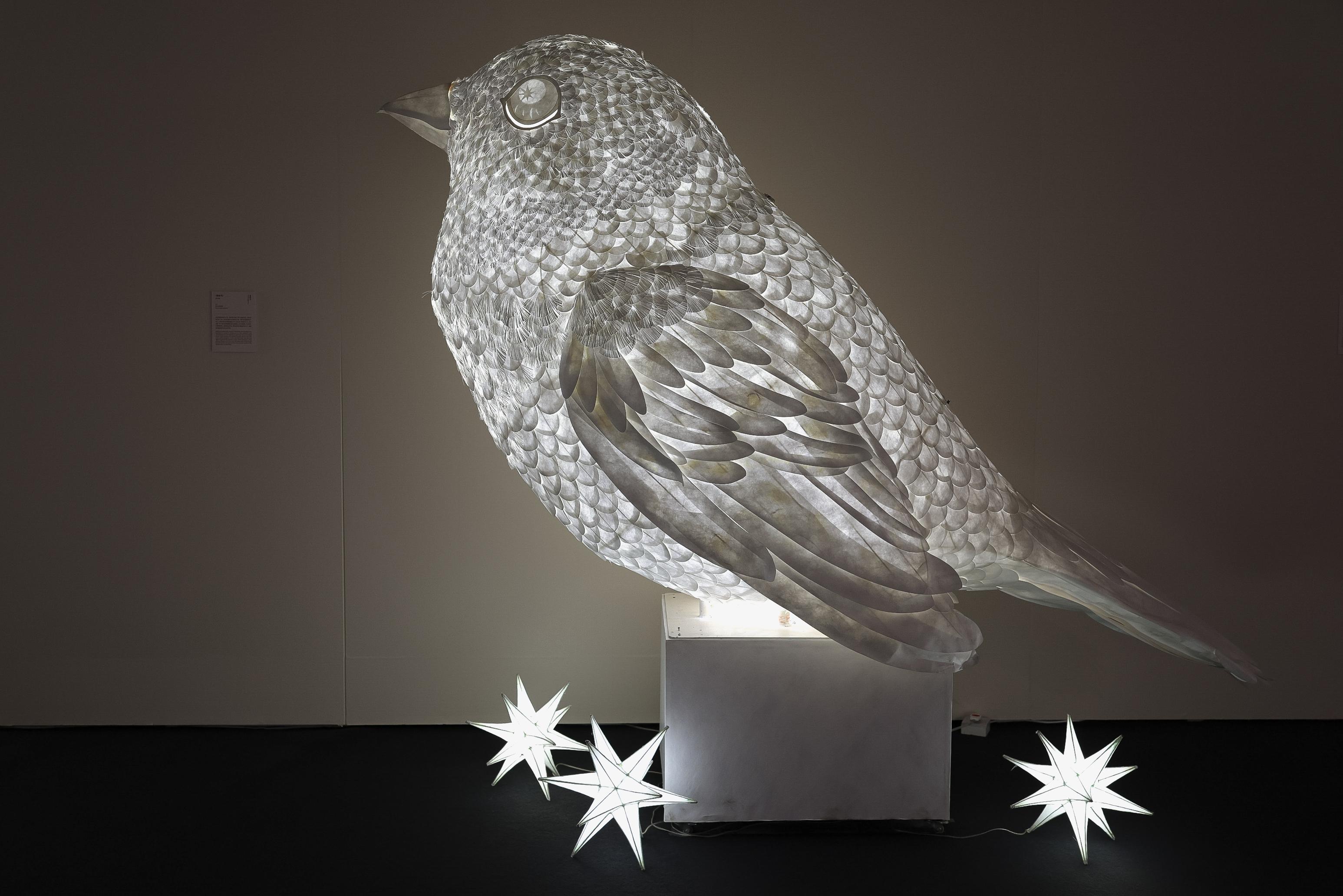 Jointly organised by the Art Promotion Office and the Shenzhen Fringe Art Center, the fifth exhibition "Illusory Landscapes" of the "Ink Art Ensembles" Exhibition Series in the Greater Bay Area (GBA) is on display until July 12 at the Guancheng Art Museum in Dongguan. Photo shows GBA artist Wen Qiuwen's artwork "Robin". Within its still and quiet posture, the robin reveals an enduring inner rhythm of life, pulsing softly yet persistently.