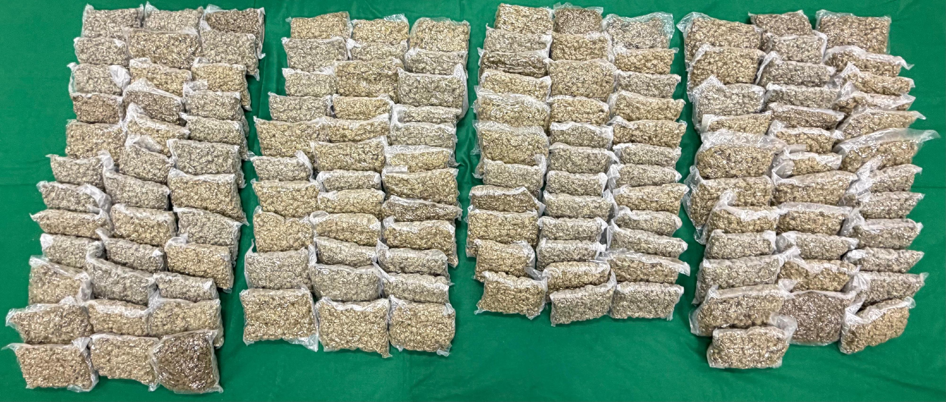 香港海關檢獲約一千四百五十萬元懷疑大麻花