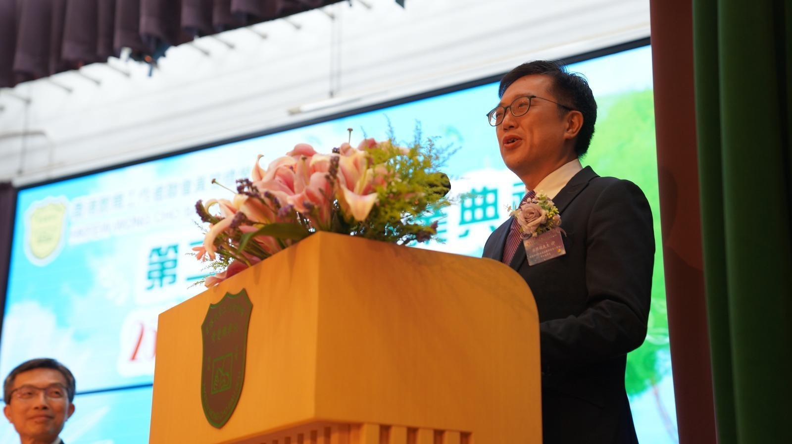 創新科技及工業局常任秘書長蔡傑銘今日（七月三日）在香港教育工作者聯會黃楚標學校第二十五屆畢業典禮致辭。