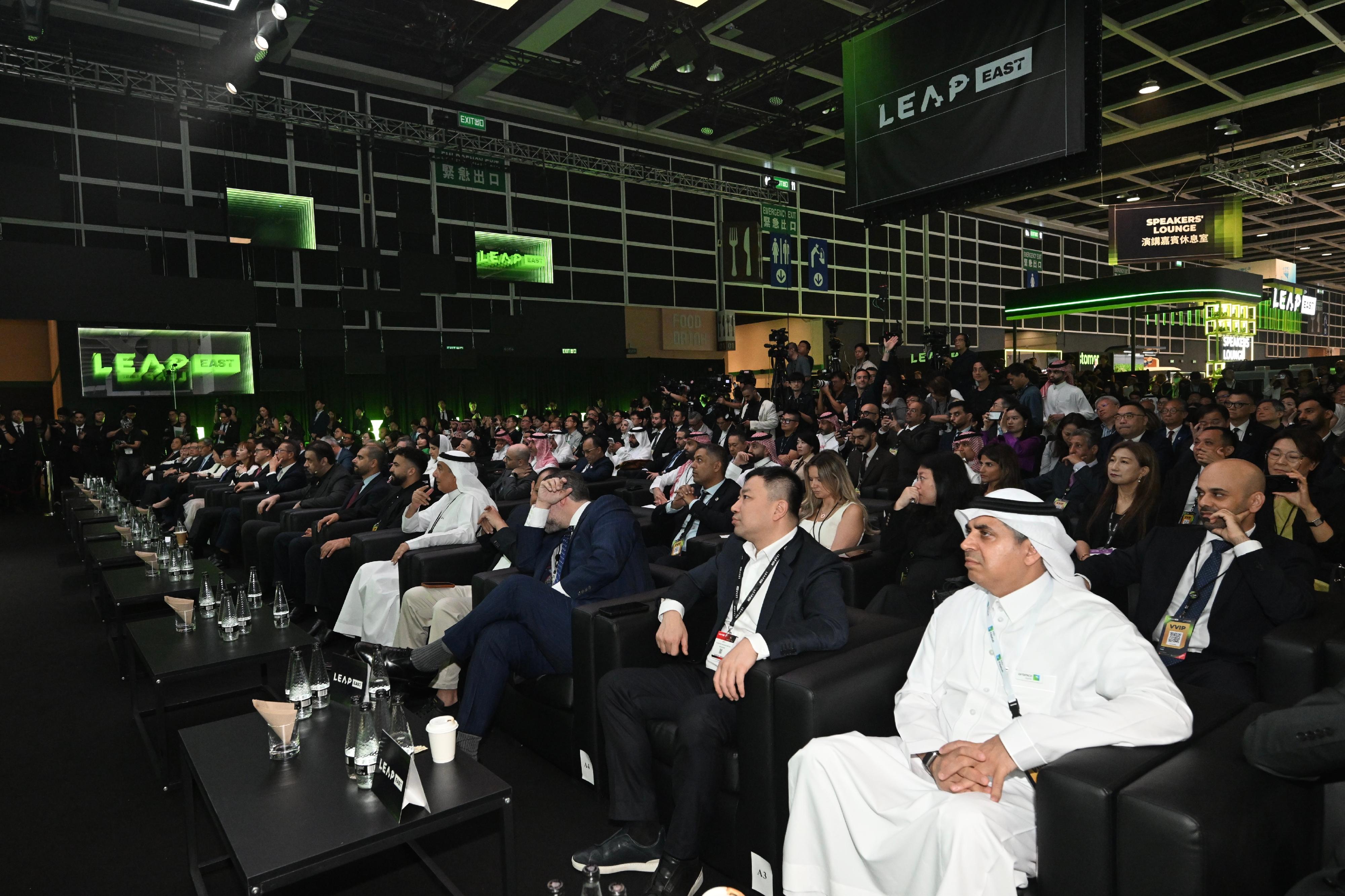 The Financial Secretary, Mr Paul Chan, attended the LEAP East 2026 opening ceremony today (July 8). Photo shows guests participated in the opening ceremony.
